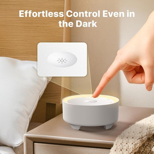 Kipcush White Noise Machine - 20 Soothing Sounds, Dimmable Night Light, USB Powered | Sleep Better Tonight