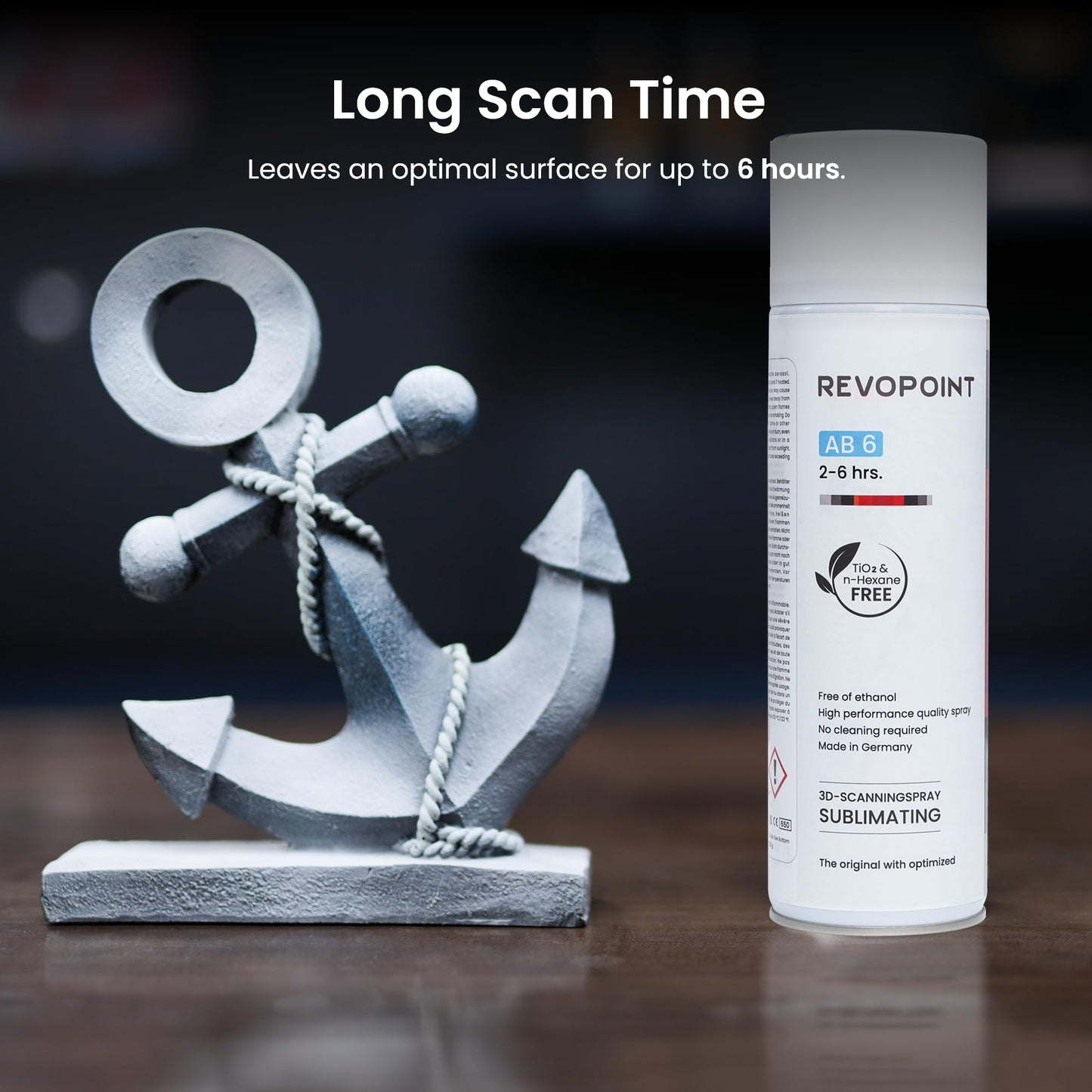 Revopoint 3D Scanning Spray for 3D Scanners, No Cleaning Needed, for Transparent, Reflective or Highly Textured Surfaces Objects, 500ml, AB6
