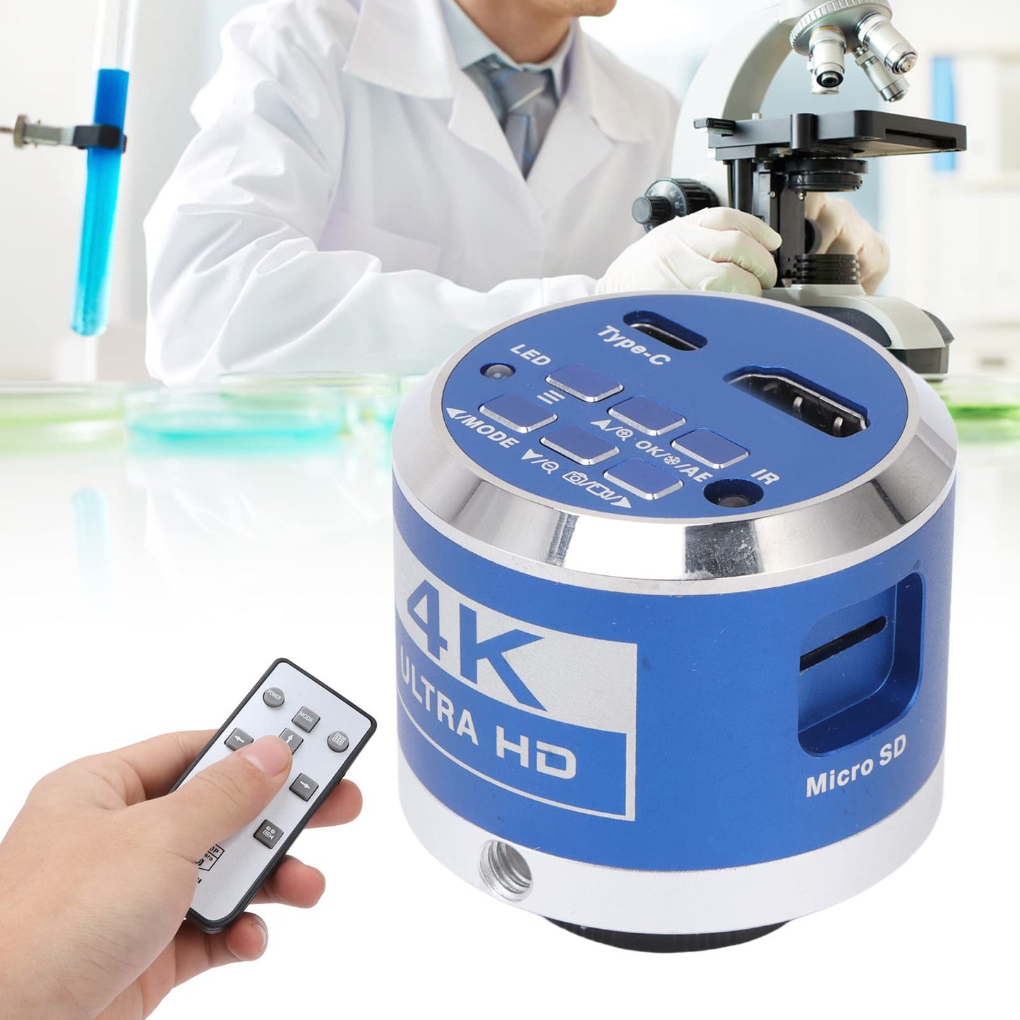 BTER Digital Microscope Camera, 4K HDMI Camera with Remote Control for Photo, Video, Lab, Industry Use