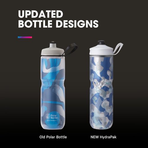 HydraPak | Polar Bottle - Polar Sport Insulated Water Bottle - BPA-Free, Sport & Bike Squeeze Bottle with Handle (Pulse Black, 700ml / 24oz)