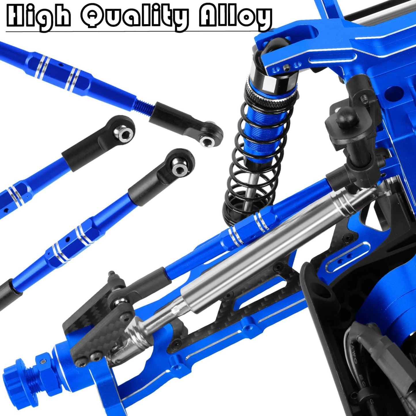 hopsupRC Upgrade Parts for 1/10 Kraton Outcast 4X4 4S V2 BLX,RC Shocks&Arms&Caster Blocks hubs&25T Servo Saver&Steering Bellcranks&CVD&57T Spur Gear &Gearbox&Center Driveshafts&Links,Blue