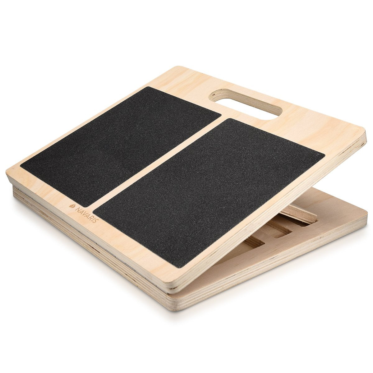 Navaris Slant Board Calf Stretcher - Adjustable Wood Incline Board for Stretching Calves - Wooden Exercise Wedge Tilt Ramp with Surface Grip