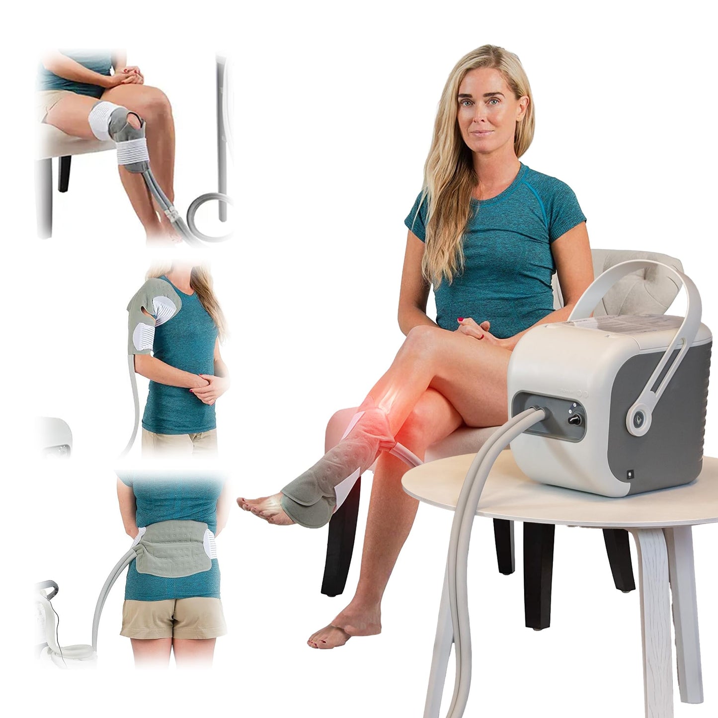 Cold Rush Therapy Ice Machine - Cryotherapy System for Pain Relief & Cold Compression - Post-Surgery & Injury Recovery - with Interchangeable Replacement Cryo Cuff Pads (with Ankle Pad)