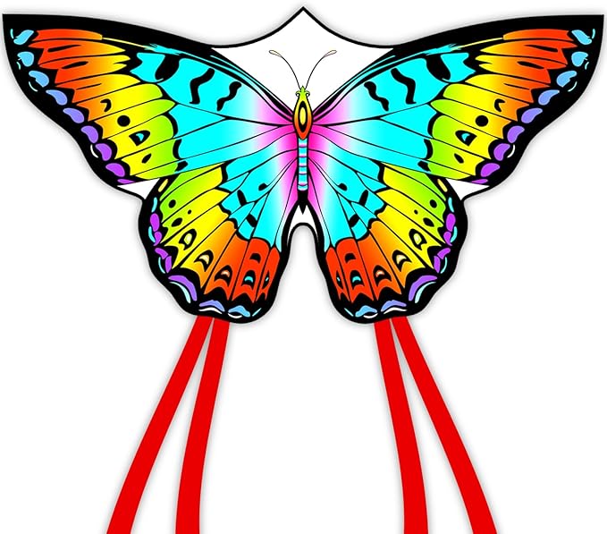 Butterfly Kites for Kids & Adults, Easy to Fly Design with Long Tail for Stability, for Kids Ages 4-8 & Beginners, Beach & Park Use | Family Outdoor Fun