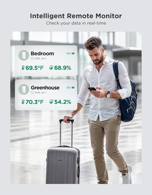 GoveeLife 2.0 WiFi Hygrometer Thermometer - Smart Humidity & Temperature Sensors | 3-Pack for Home Use