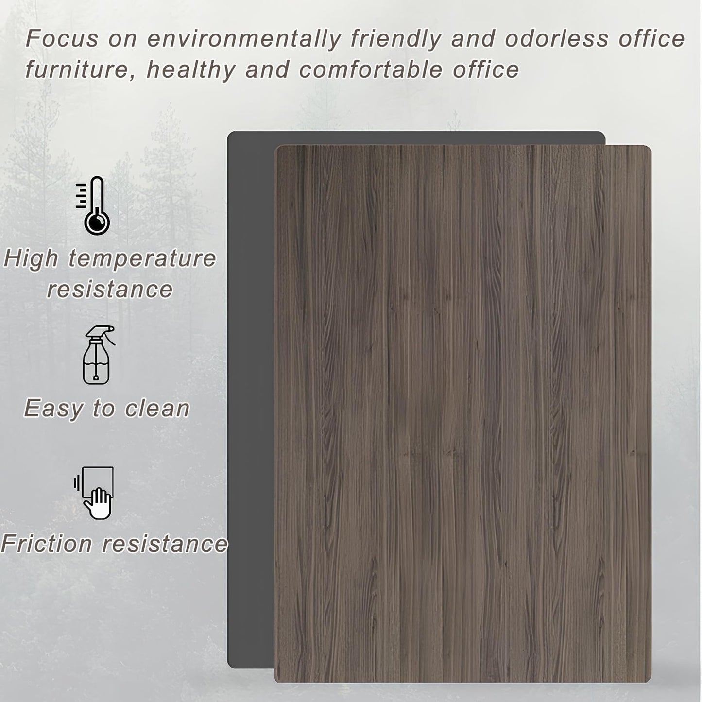 Modern L-Shaped Executive Desk with Drawers, Wooden Office Desk with Hidden Power Outlet, Digital Combination Lock, Aluminum Inlaid Desktop for Home & Professional Office