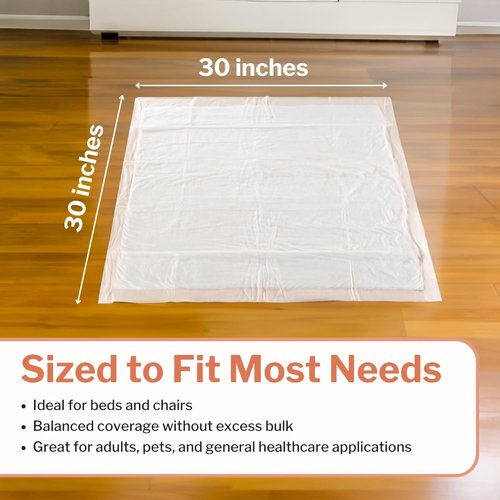 McKesson Ultra Underpads - Heavy Absorbency Incontinence Bed Pads | 30" x 30" | 100 Count