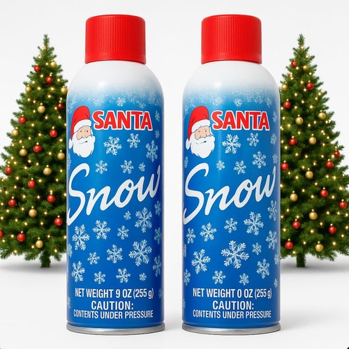 Artificial Snow Spray, Decorative Spray for Trees, Wreaths, Windows, 2 Pack