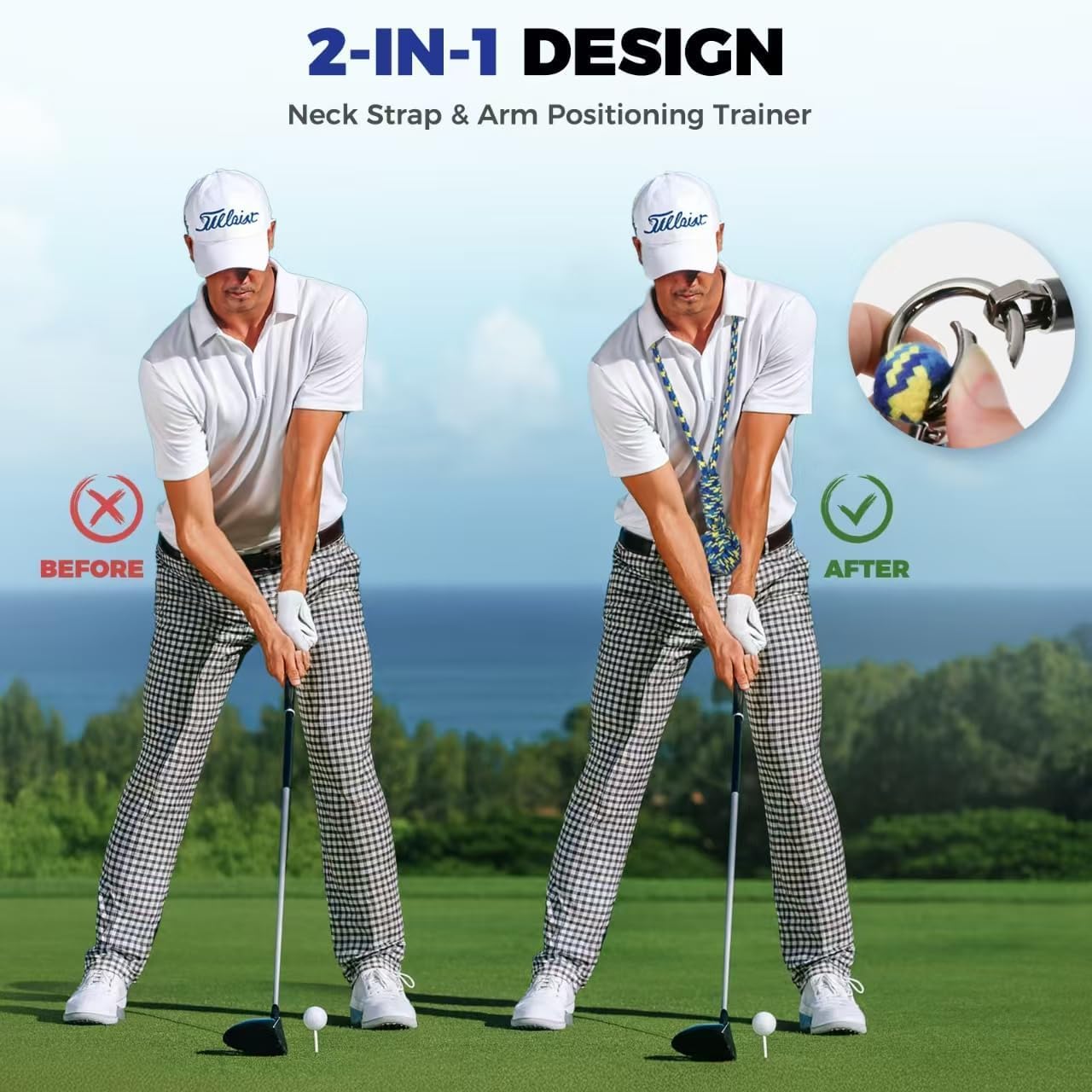 DMYTRSTDE Golf Rope Swing Trainer, Professional Golf Training Aid and Posture Corrector, Improve Tempo Accuracy Practice Equipment for Beginners and Experienced Golfers