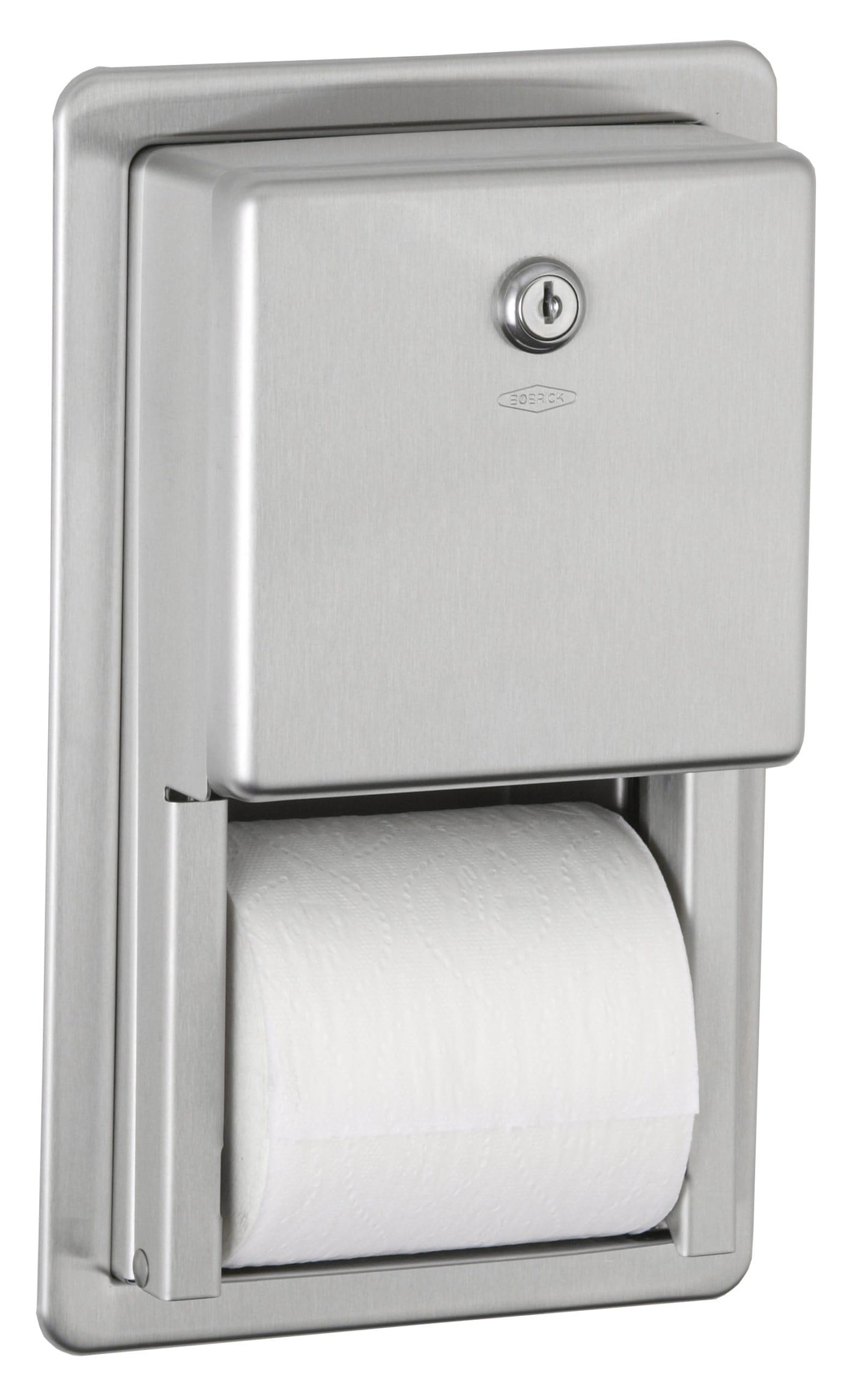 BOBRICK 3888 ClassicSeries Stainless Steel Recessed Multi-Roll Toilet Tissue Dispenser, Satin Finish, 12-1/2" Height, 7-9/16" Width 2-15/16" Depth