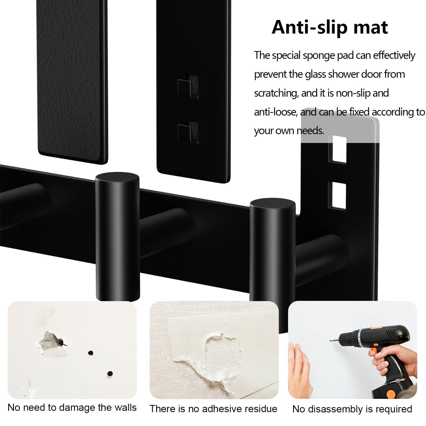 WUIVIUT Over The Door Hooks Door Hanger for Hanging, Heavy Duty Rack Bathroom Hook for Clothes, Coat (5 Hook, Fits 1-3/4'' Thick)