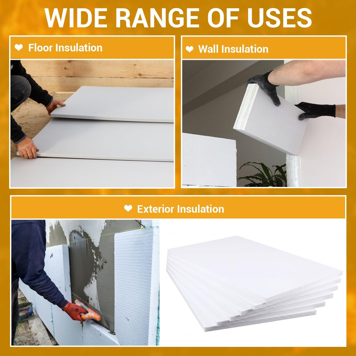 Pangda 8 Pcs 48"x24"x0.4" Garage Door Insulation Kit, EPS Foam Panels for 8x7/ 8x8 ft Temperature Control, Noise Reduction, DIY Installation for Winter Cold Summer Heat, One Car Garage