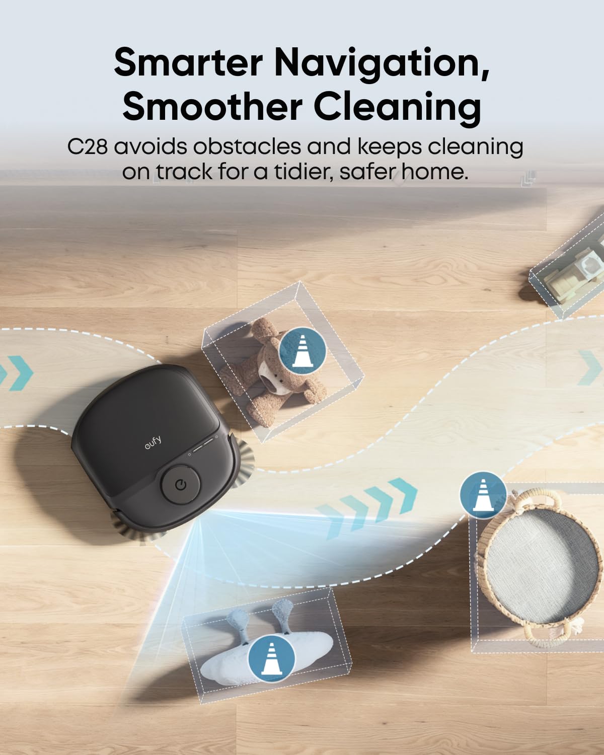 eufy C28 Robot Vacuum and Mop Combo,15,000 Pa Suction, HydroJet Always Fresh Roller Mop, Upgraded from X10 Pro, Zero-Tangle Design for Pet Hair, Auto Mop Washing&Drying, Self-Emptying&Refilling