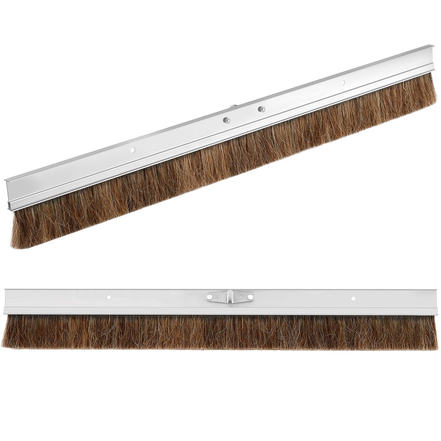 Hushee Aluminum Backed Concrete Broom, Concrete Broom Finishing with Clevis Handle Bracket, 48-inch for Driveways, Sidewalks, Wet Concretes(Mixed Hair)