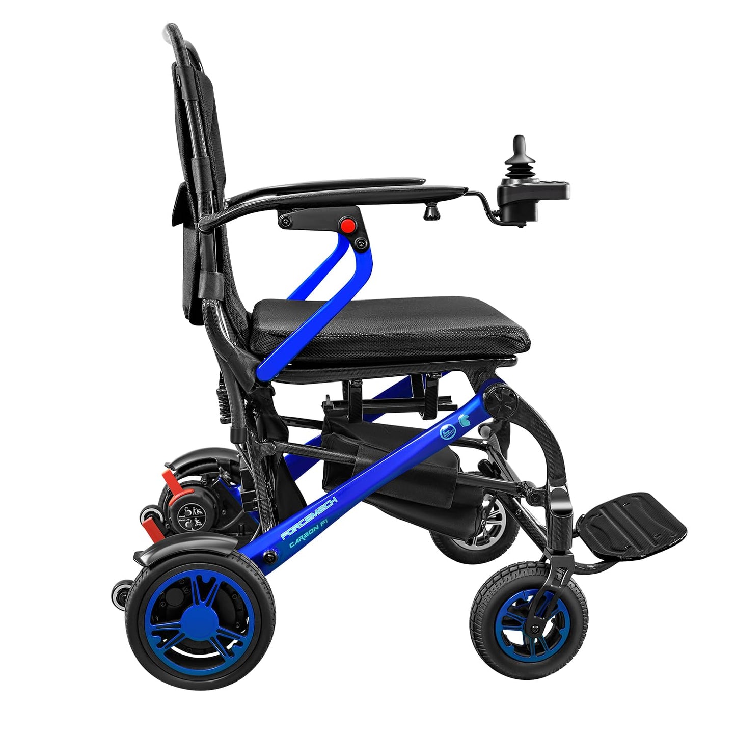 Forcemech Carbon F1 Carbon Fiber Electric Wheelchair for Adults 2026 New Model 35 lbs Foldable Power Wheelchair Lightweight 10 Miles Motorized Wheelchair for Seniors Capacity 300LBS Dual 200W Motors