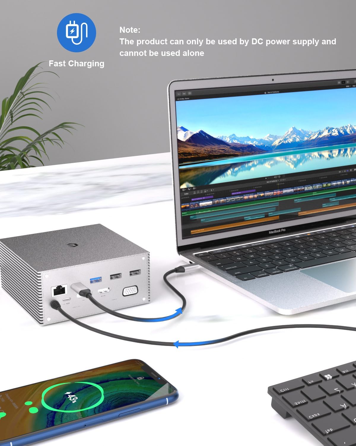 SUTOUG 16-in-1 4K USB-C Docking Station with Triple Display, HDMI, USB Ports, Ethernet, SD/TF Card Reader - Compatible