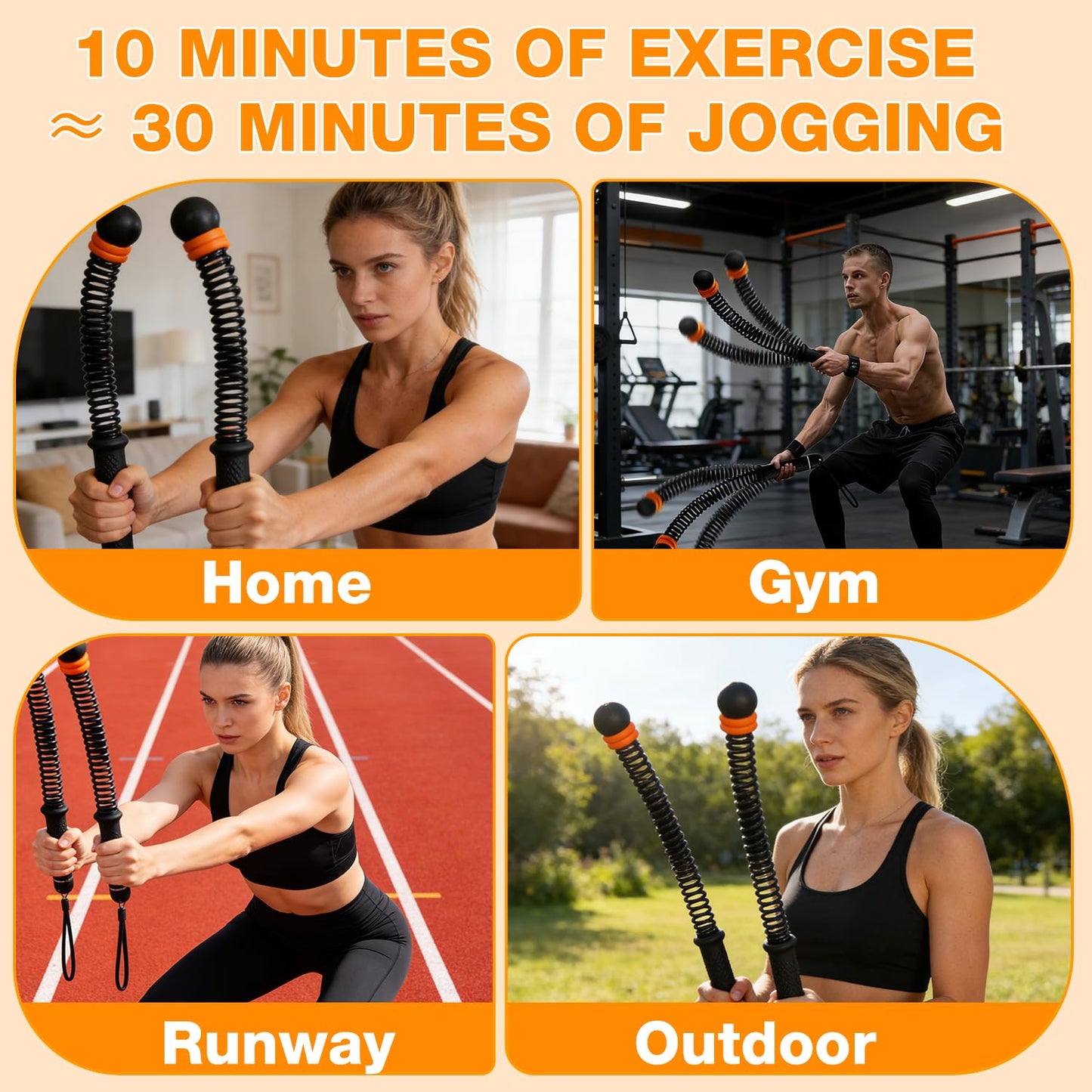Portable Wireless Battle Rope, Adjustable Weight Wireless Battle Rope with Storage Bag, Suitable for Low-Impact Sports, Strength Training, and high-Intensity Interval Training (Grey)