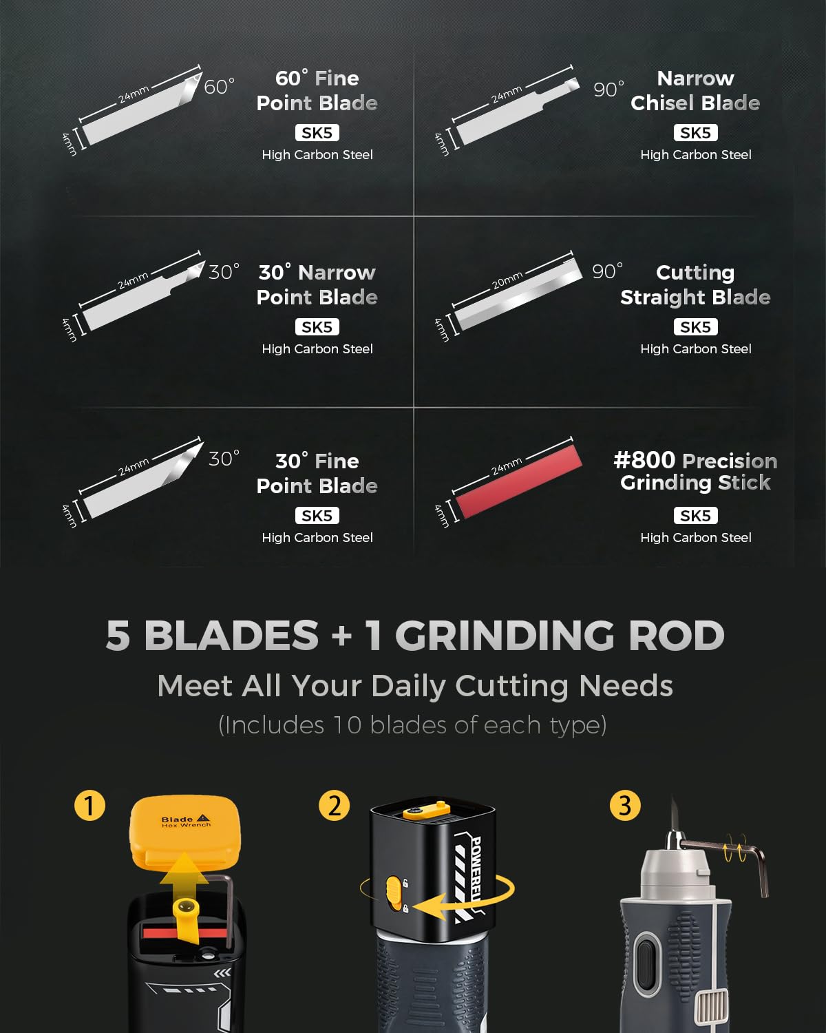 VMAN 2-in-1 Wireless Ultrasonic Cutter, Cutting Grinding AI Auto Cooling 40kHz Vibration 35W Auto Power Cordless Knife, 50Pcs Blades – For 3D Printing, Woodworking, Model Mods & DIY, with 35W Charger