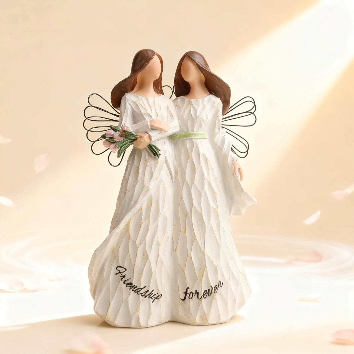 Skiennix Friendship Angel Figurine - Emotional Support Resin Sculpture for Best Friends | Graduation Gift