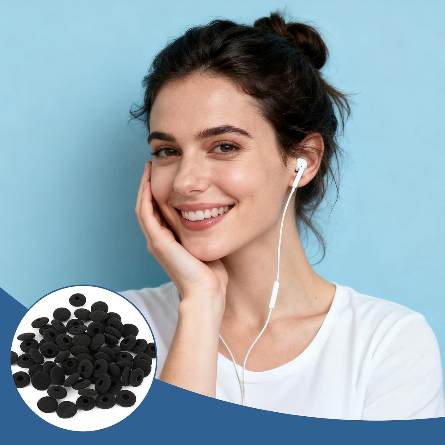 Trinkrittey 50 18mm MP3 MP4 13-18mm Pcs Earbud Sponge Cover Protector Soft Foam Earbud Tips Cushions for NAD Earpiece