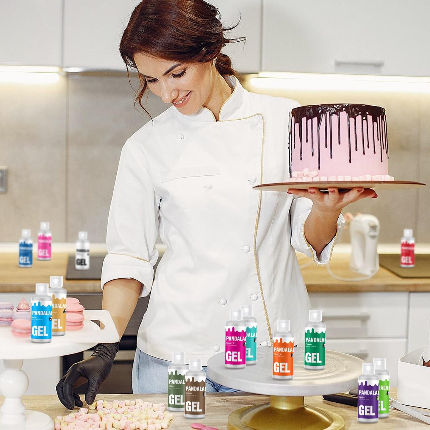 Pandalab Olive Gel Food Coloring - High Concentrated 2 Ounce Dye for Baking, Icing, and Slime
