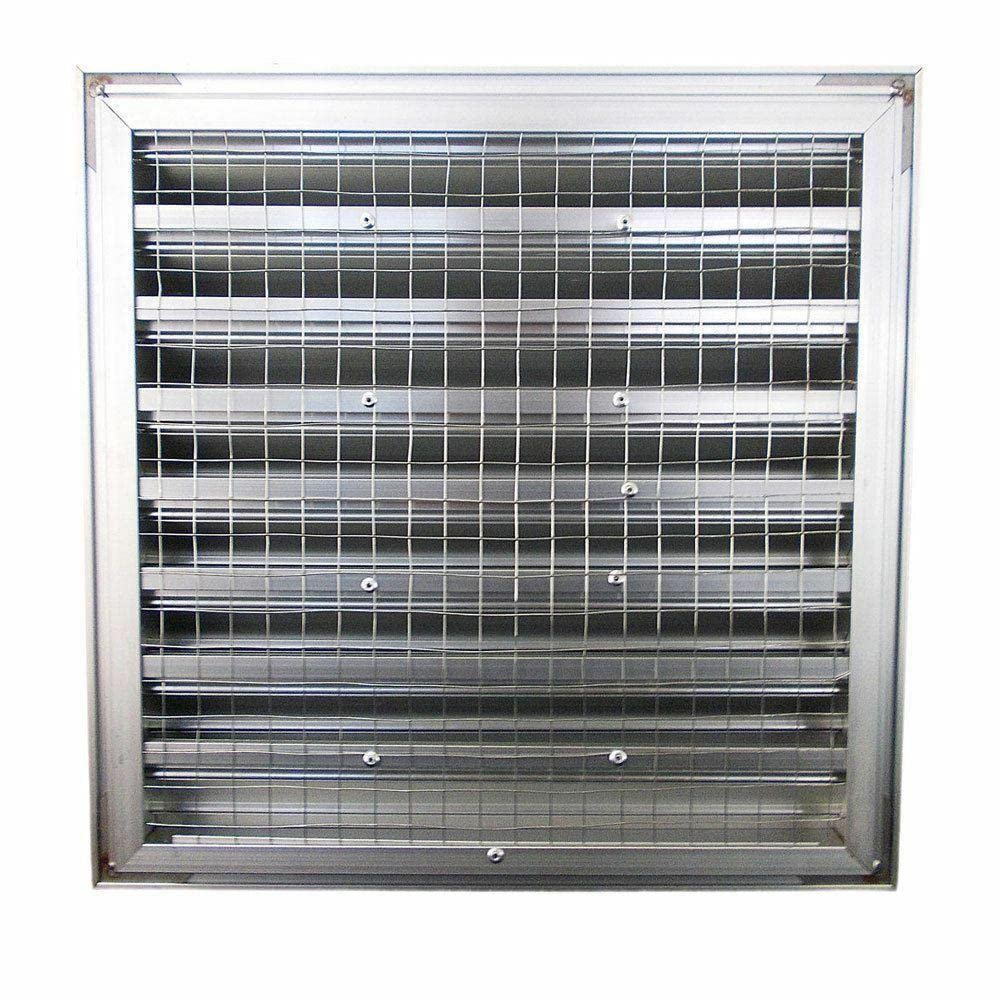 Byson 24" x 24" Aluminum Gable Vent - MaxShield Series Anodized Louvered Vent - Weatherproof Louver Air Vent Grille with Steel Mesh - HVAC, Attic, Container and Shed Vent
