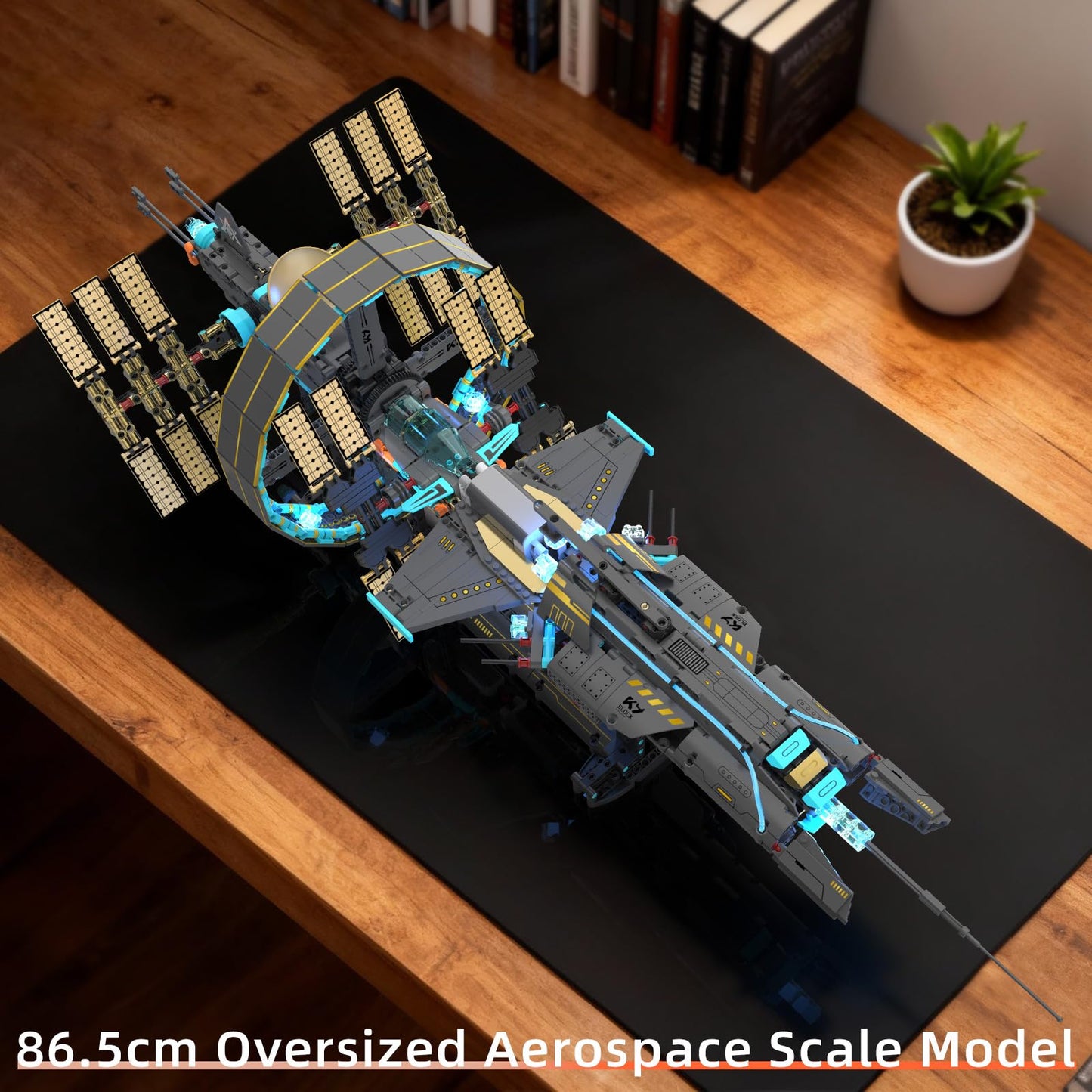 Suplanet Space Station Spaceship Building Blocks Set with Motor & LED Lights, Exploration Model Building Kits with Display Stand, STEM Engineering Gift for Kids,Adults and Space Fans (1471 PCS)