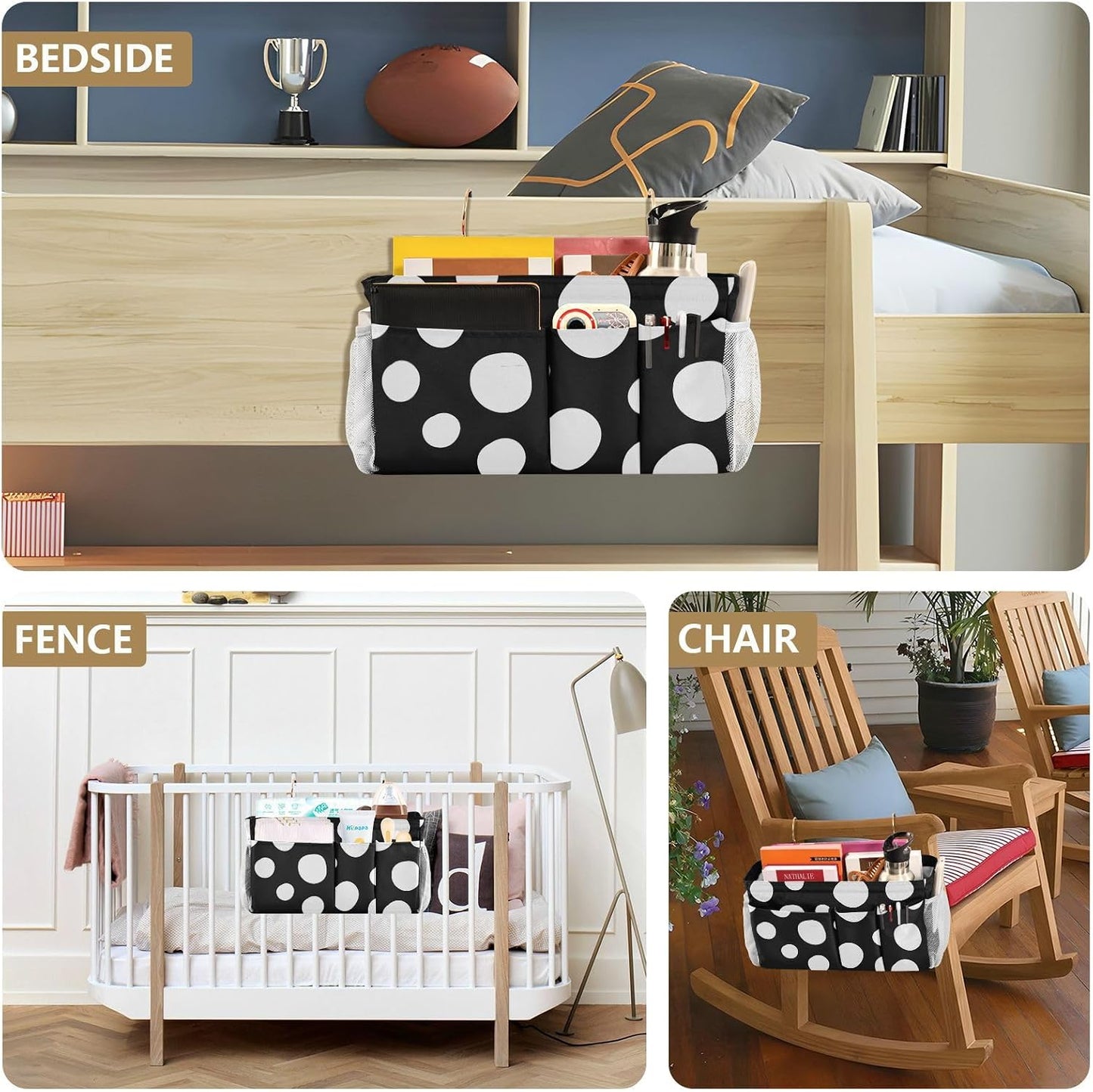 Amooorous Bedside Table Caddy Table Cabinet Storage Organizer for College Dorm Rooms Essentials, Hospital Bed