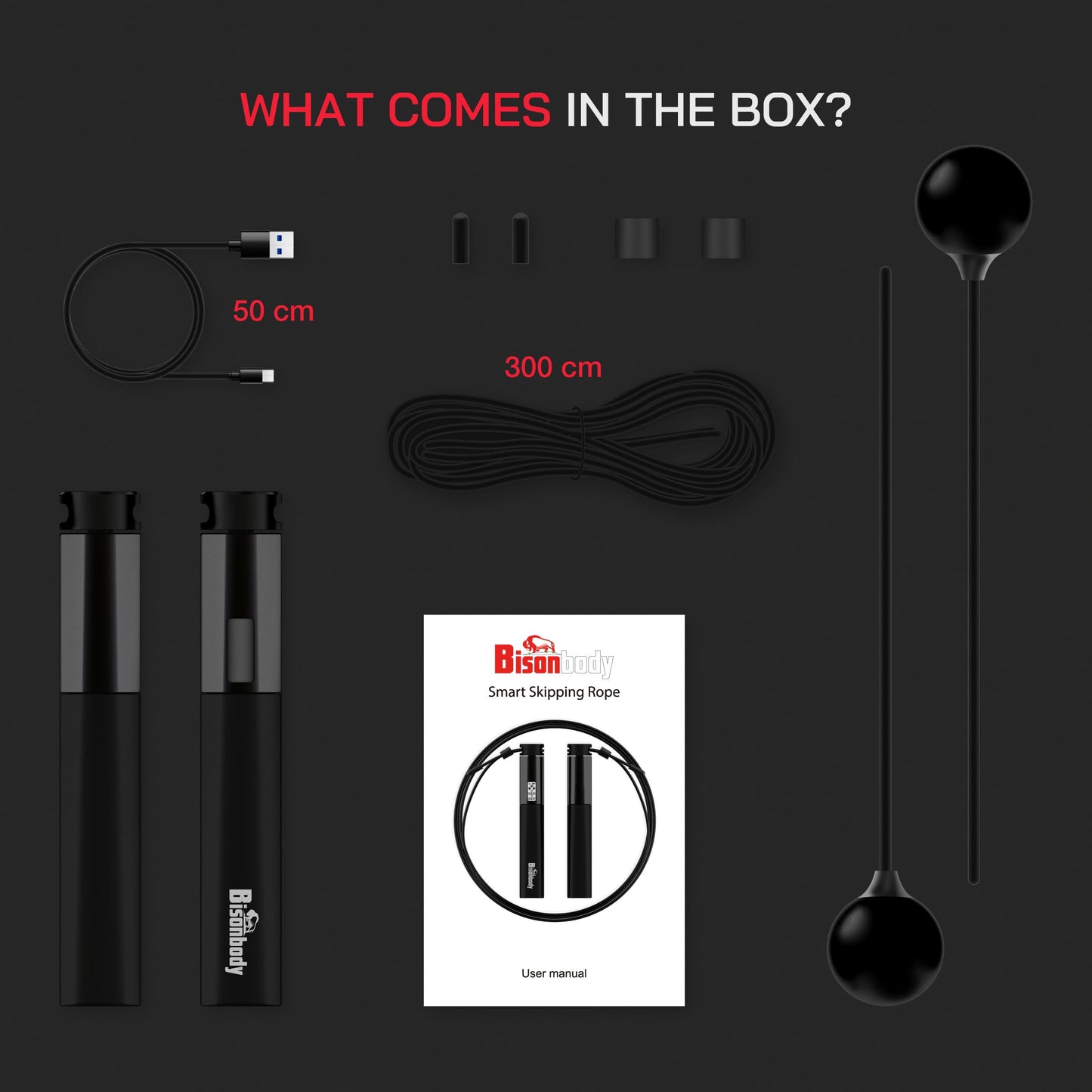 Bisonbody Smart Jump Rope Fitness Skipping Rope with App – 2 Function Modes – Classic 3m Rope & Ropeless Shortballs – Bluetooth Skipping Rope with Fitdays+ App for Seamless Progress Tracking