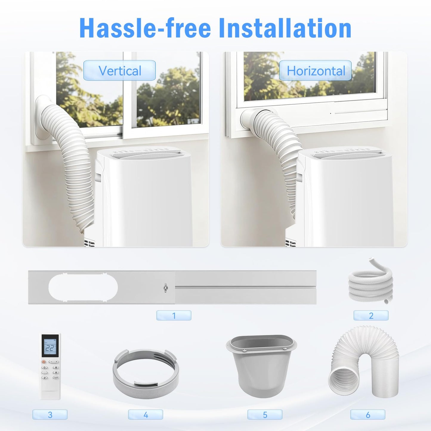 14,000 BTU Portable Air Conditioner & Heater Combo, 4-in-1 AC Unit Cools/Heats/Dehumidifies/Fan, Wi-Fi Smart for Room Up to 700 Sq.Ft, Remote Control, 360° Wheels for Bedroom Large Room
