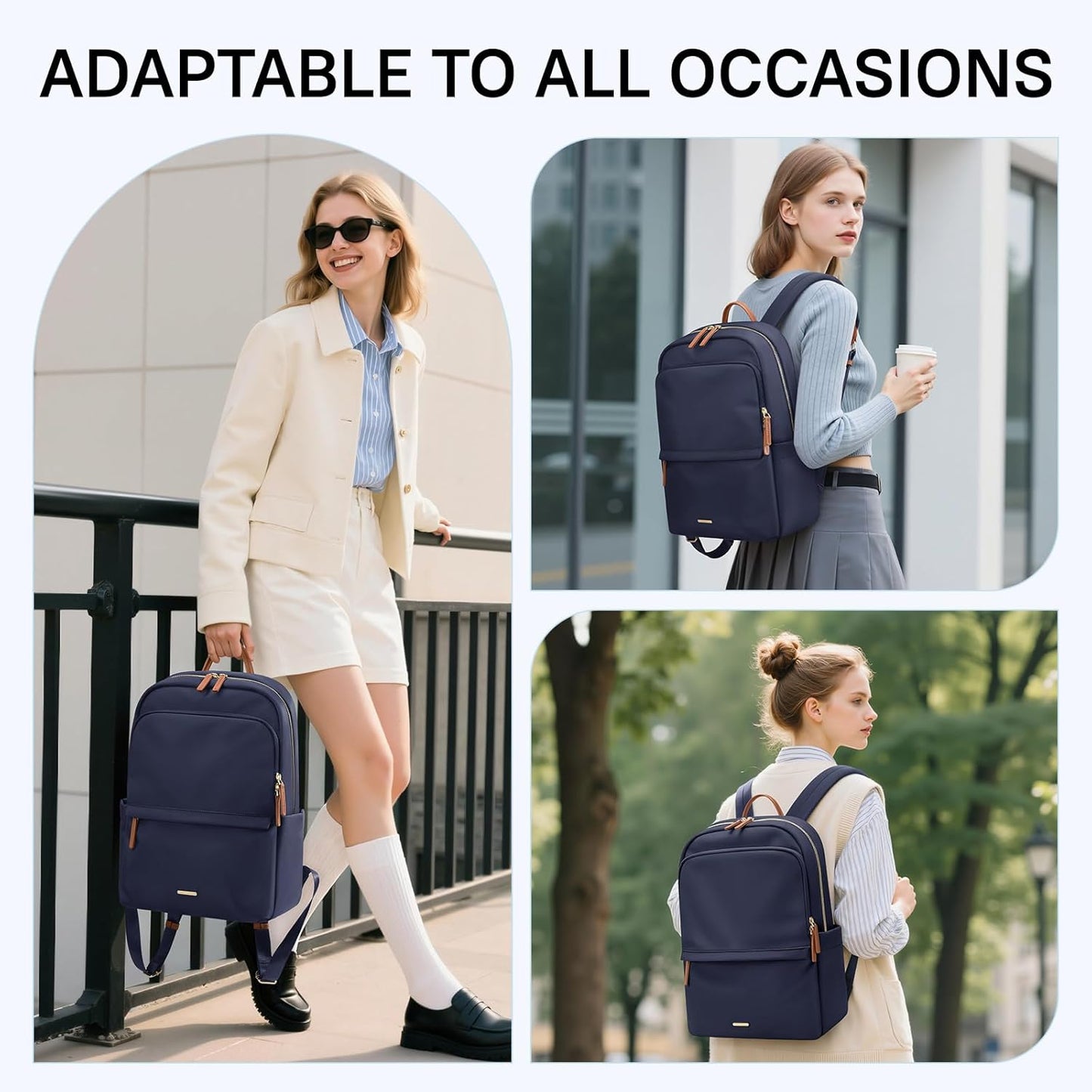 Backpack Daypack Backpack 14 Inch GOLF SUPAGS Women Laptop Casual for Work Travel College Purse Fits Notebook (Navy