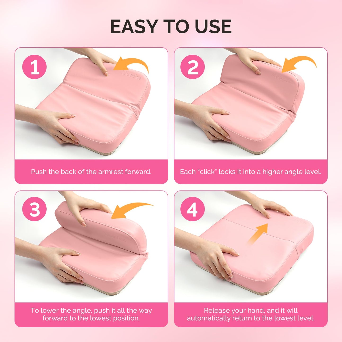 MelodySusie LED Manicure Table Lamp for Nail Techs with Foldable Manicure Arm Rest for Nails Tech