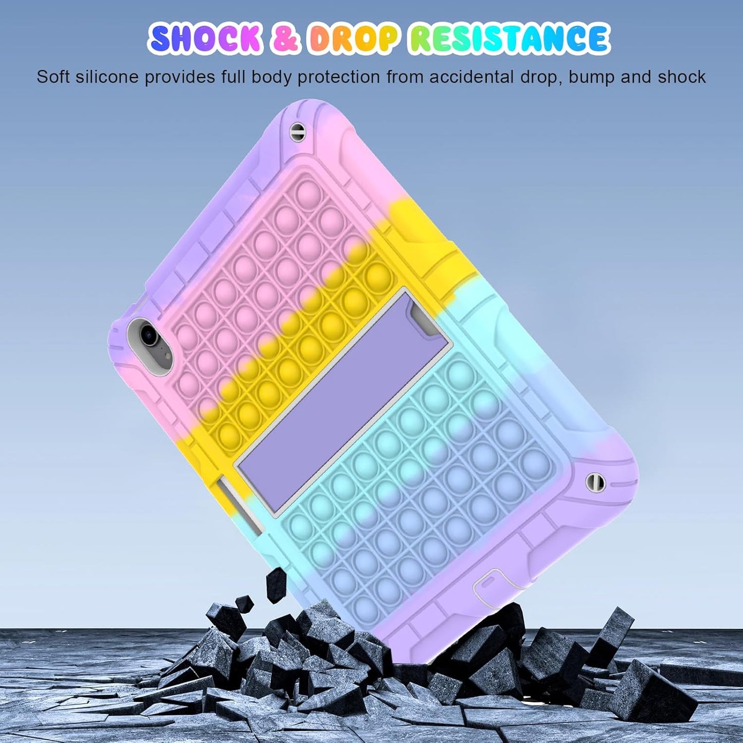 TSQQST (A16) 11th/10th Case for iPad Generation for Autism with Glass Screen Protector | Cute Boys Girls Kids Case
