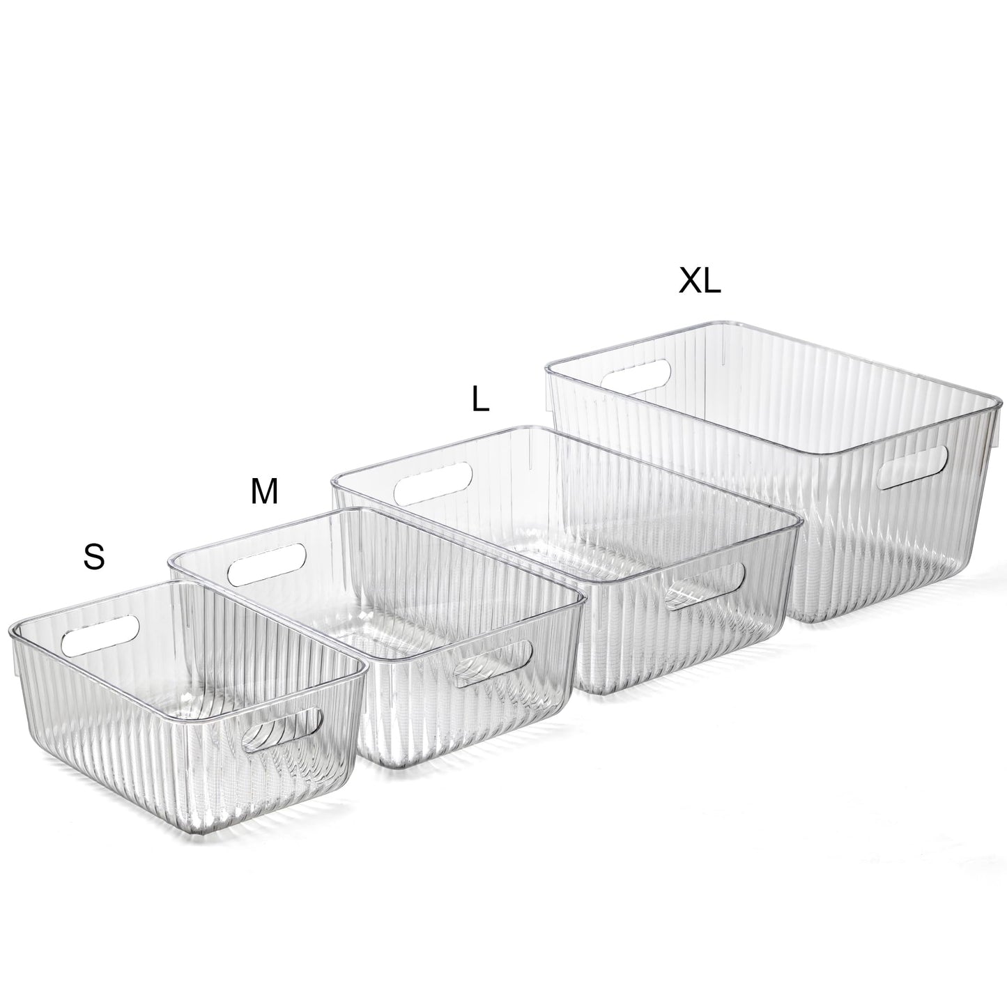 BINO | Plastic Storage Bins, Large | THE GATSBY COLLECTION | Clear Storage Bins for Organization | Pantry Organizers | Kitchen Organizer | Fridge & Freezer Organizer | Cabinet Plastic Containers