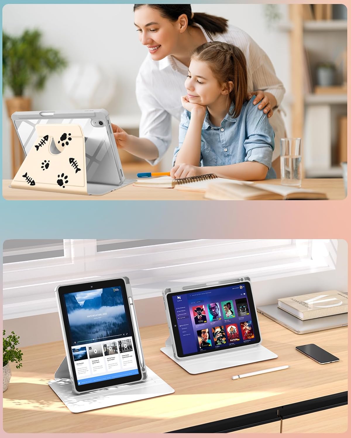 Uppuppy A16 10th 10.9 inch 360 10th 2022/11th 2025 for iPad Case for iPad Generation Case - Degree Rotating Stand Folio