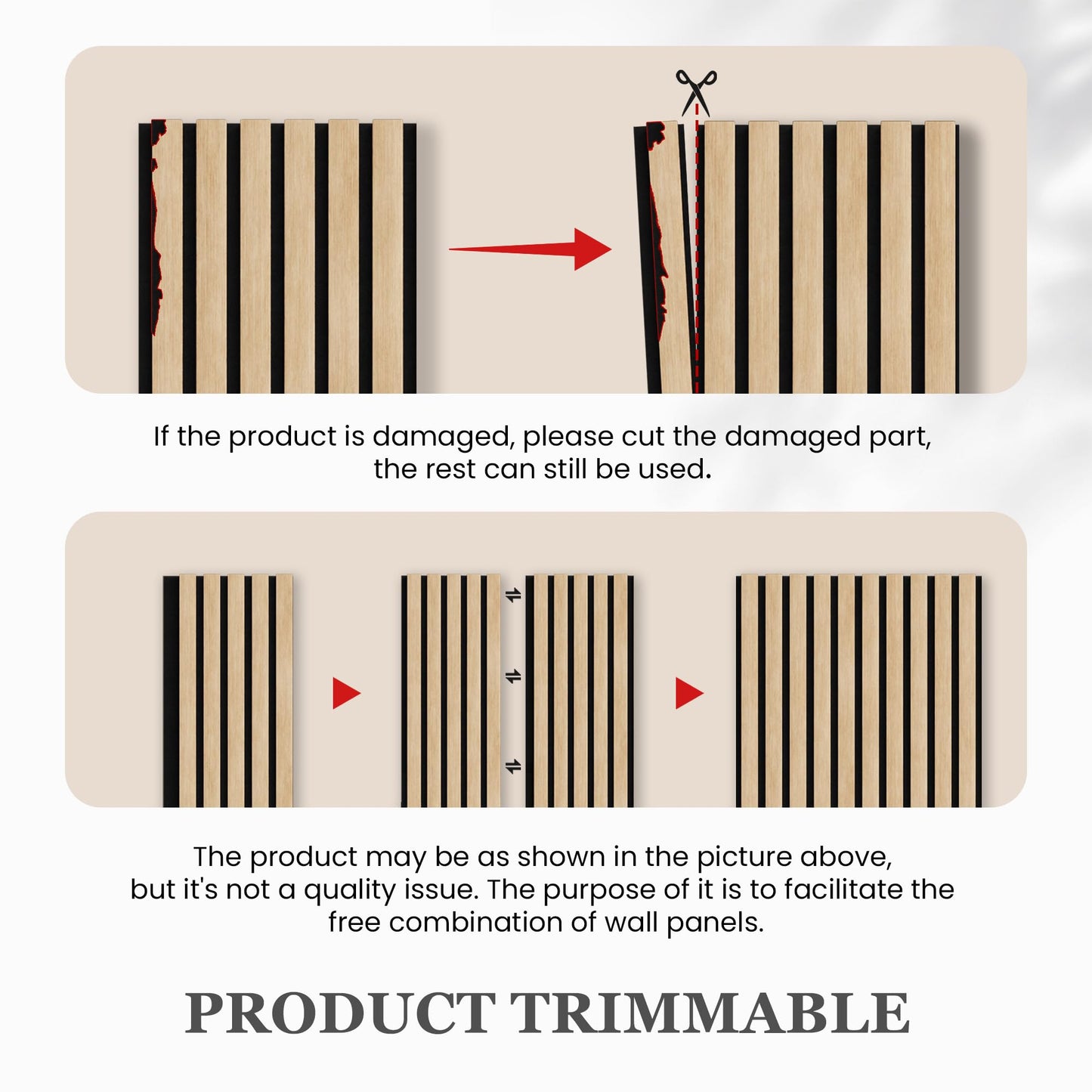 Wood Salt Acoustic Wall Panels, 6 Piece 94" x 7.9" x 0.8" Soundproof Wooden Wall Panels, 3D Fluted Sound Absorbing Panel, Natural Walnut