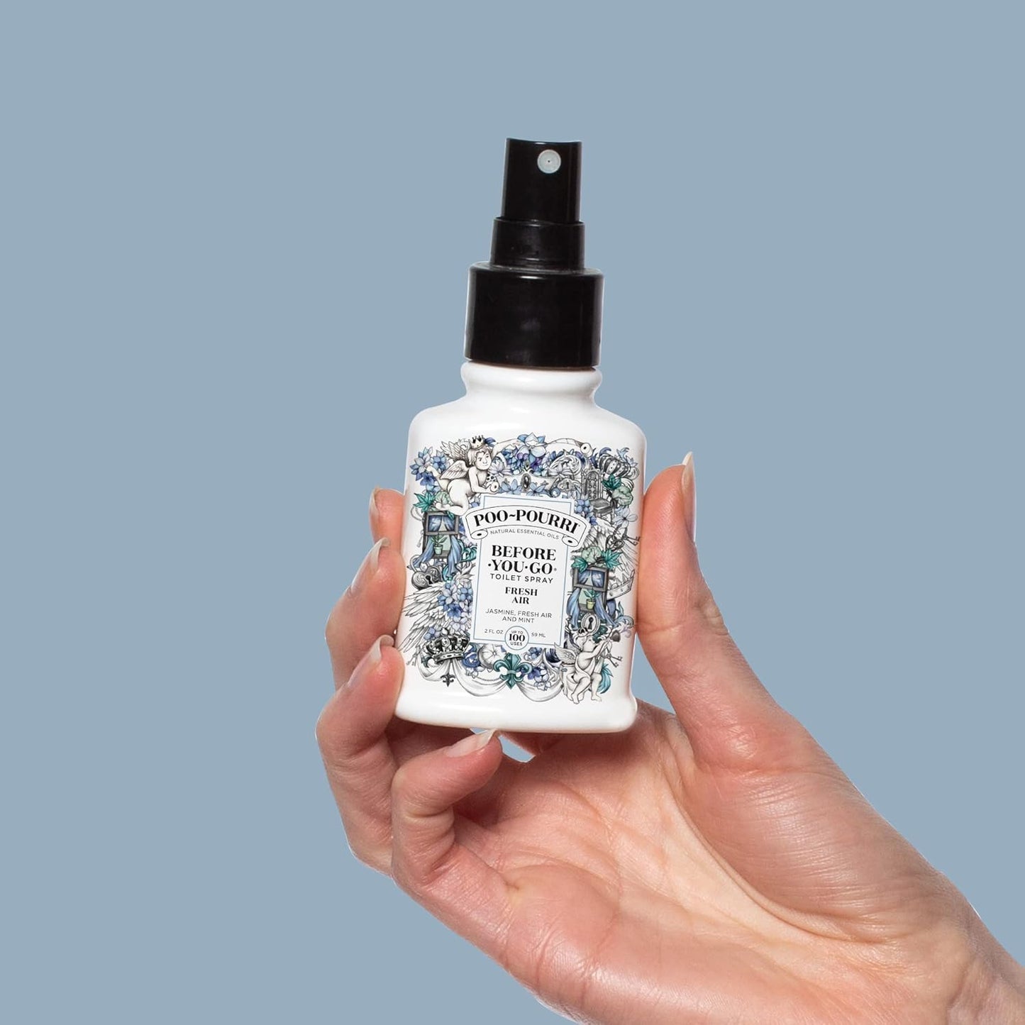 Poo-Pourri Toilet Spray - Fresh Air & Mint Scent, 2 Fl Oz | Jasmine Essential Oil Blend