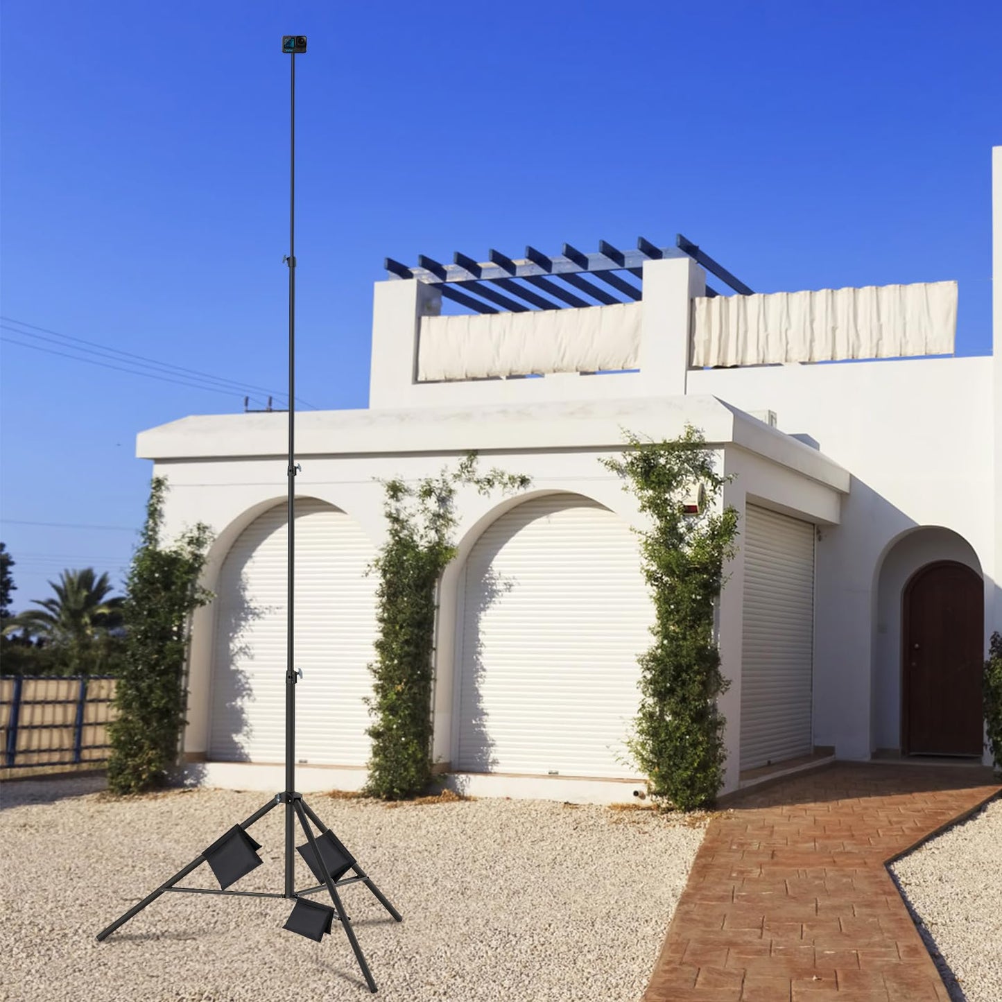 20FT Heavy Duty Air-Cushioned Tripod Stand – Telescoping Aluminum Alloy Light Stand for Overhead Photography, Sports & Studio (6M)