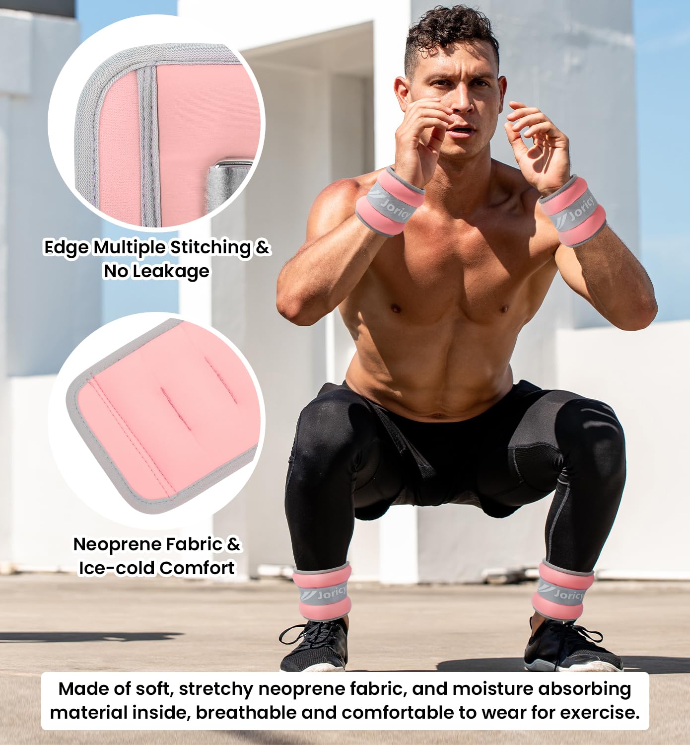 Ankle Weights, Wrist Leg Arm Weights for Women Men Kids with Adjustable Straps, Strength Training Weighted for Jogging, Running, Walking, Fitness, Gym Workout - 2LBS Pair (1 LB Each Weight), Light