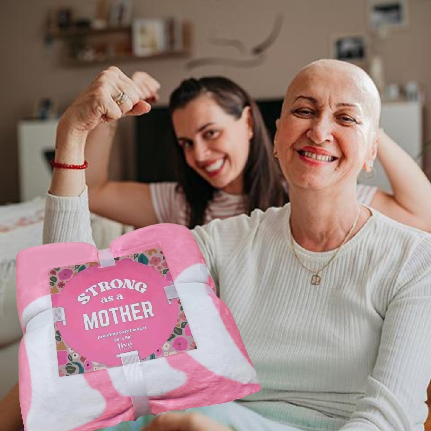 Christian Gift Bible Verse Inspirational Blanket "The Lord is my STRENGTH" for Women: Get-Well, Surgery or Hospital Gift - Cozy, Lightweight, Breathable, Washing Machine & Dryer Friendly, No Shedding