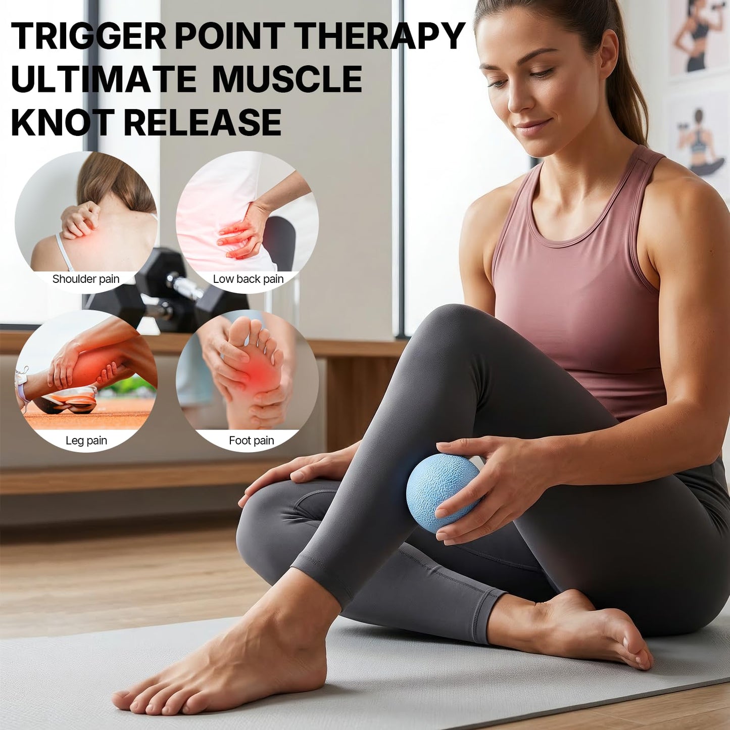2 Pack Massage Lacrosse Ball Set Deep Tissue Massage Balls for Myofascial Release, Muscle Knot & Trigger Point Therapy - High Density TPE & Natural Rubber for Foot, Back & Shoulder Pain Relief