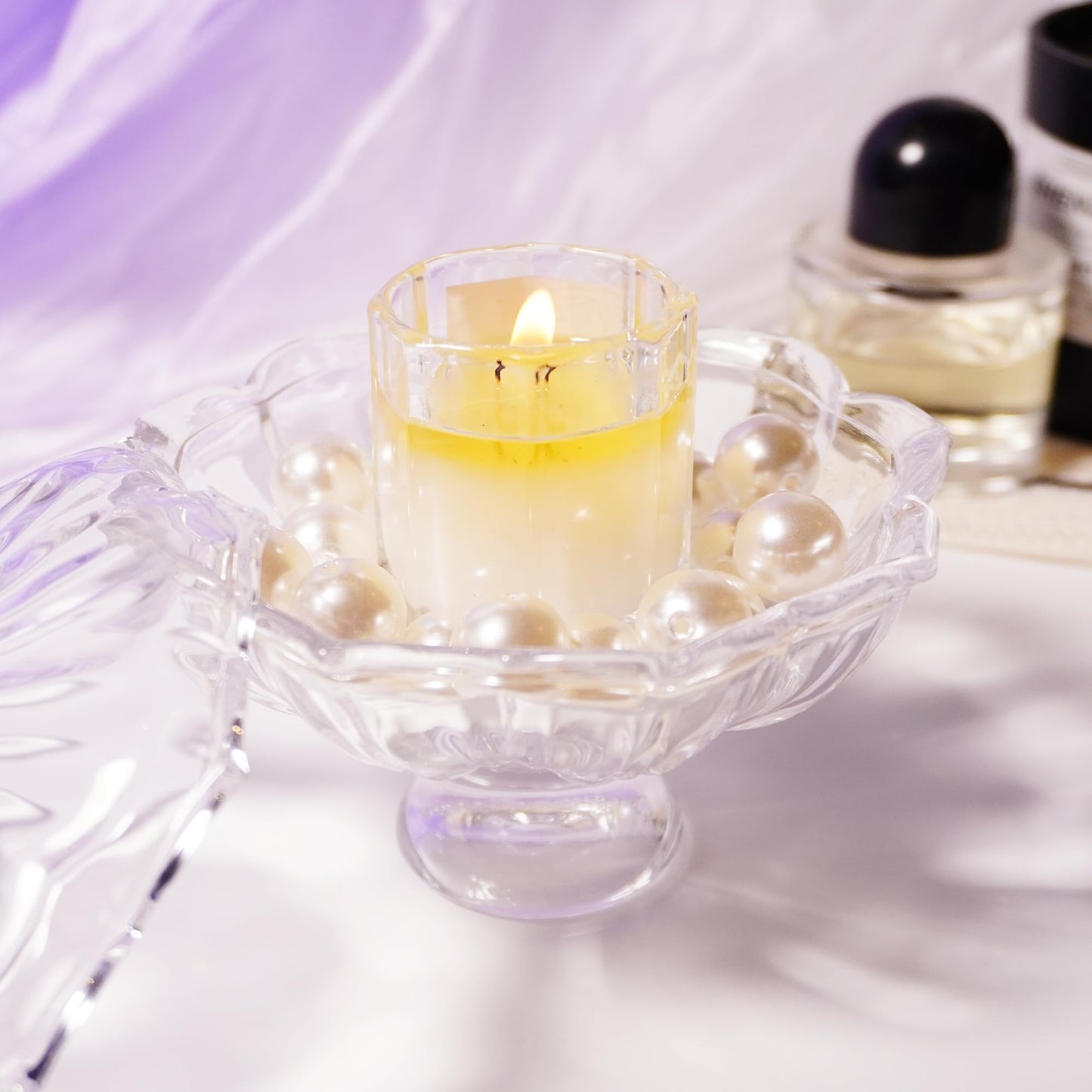 yutrenn Glass Candy Dish with Lid 4oz, Clear Decorative Crystal Bowl with Thick Base – Small Dessert Bowl for Ice Cream, Jewelry, Candies, Nuts, Candle Holder, Party and Table Decor