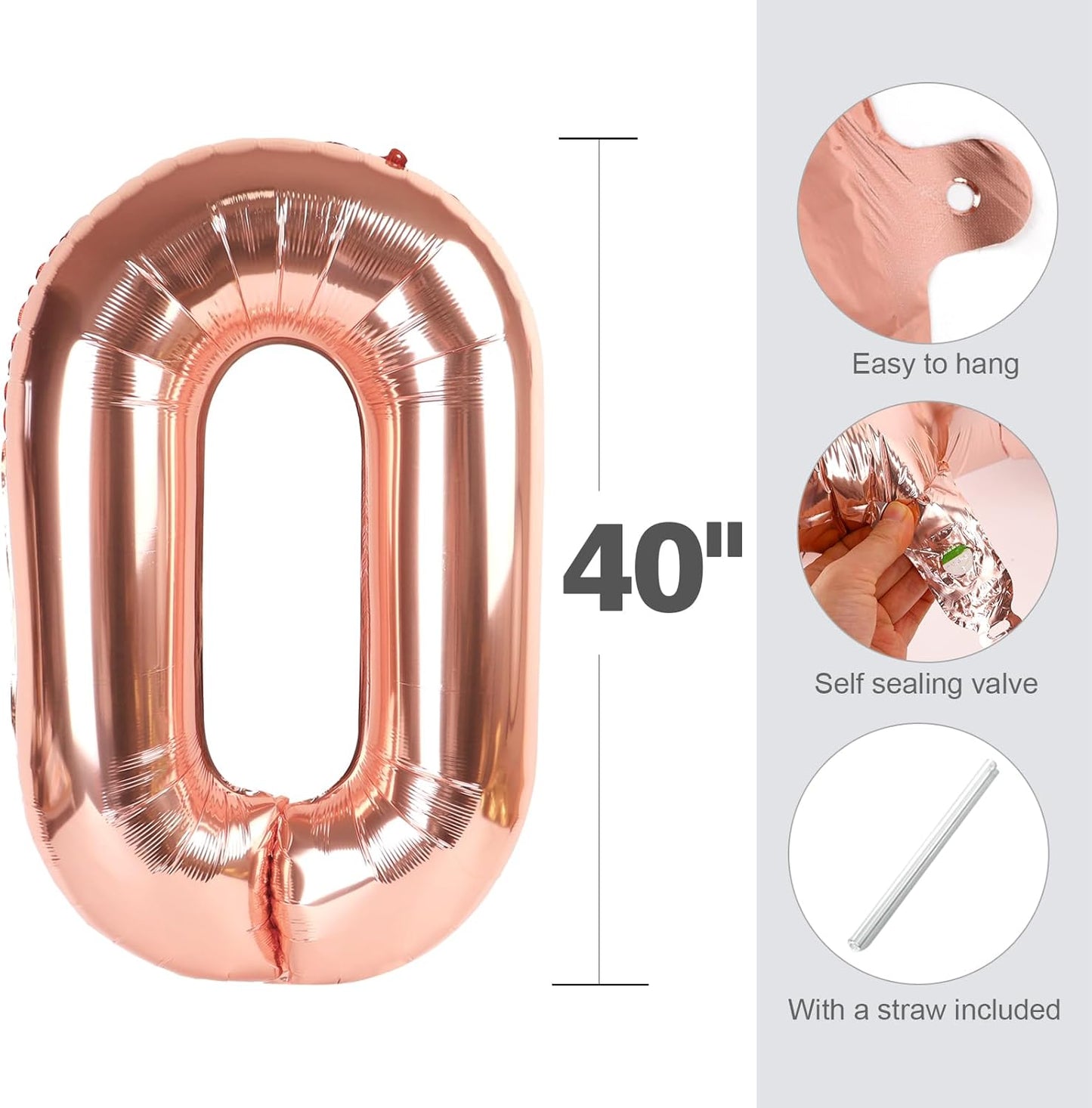 Numbers 26 Balloon - Rose Gold 40 Inch Digital Balloon for 26th Birthday Party Decorations