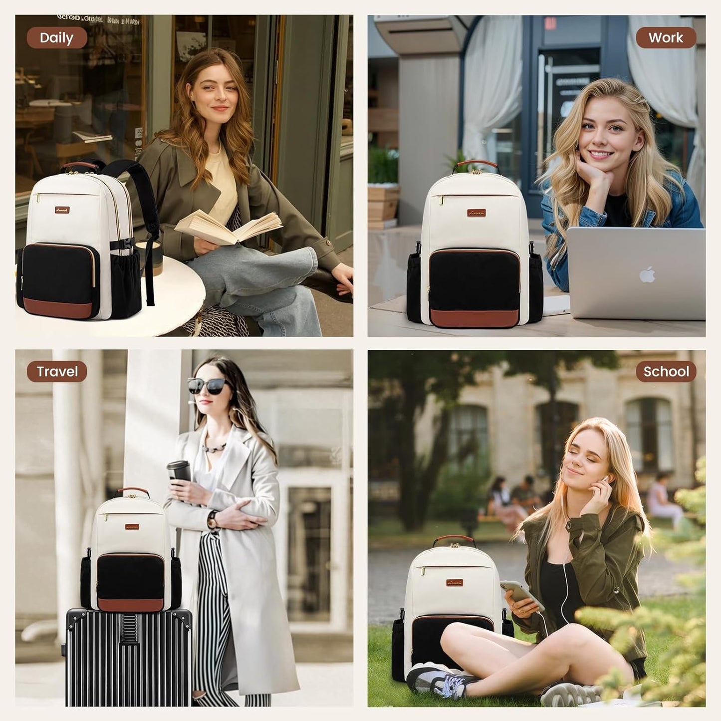 Backpack Cup,15.6 Inch Backpack Backpack LOVEVOOK Laptop for Women with Pouch Pocket for Large Capacity Laptop Computer
