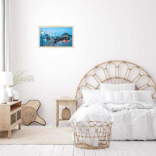 JCJMY Picture Frame 8.5x14 - Wall Mounting Horizontally or Vertically | Shatter-Resistant Plexiglass, Natural Finish