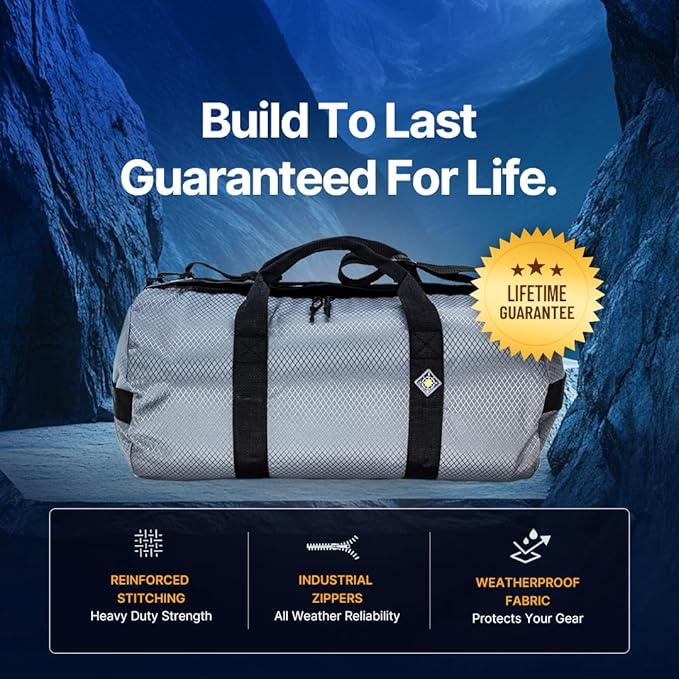 North Star Sports Foldable Duffle Bag for Travel, Gym & Outdoor Camping | Tough and Packable Sport Equipment Bag & Gear Organizer | Heavy Duty Large Duffel Bags for Traveling