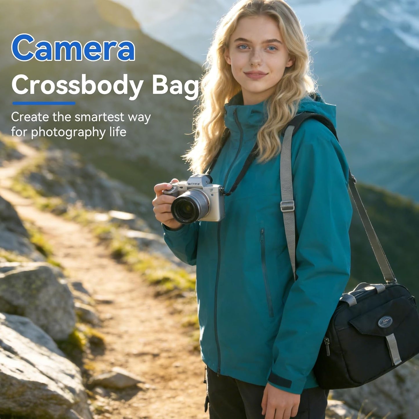 Camera Sling Bag, Waterproof Camera Crossbody Case for Men and Women, Travel Dslr/Slr/Mirrorless for Photographers