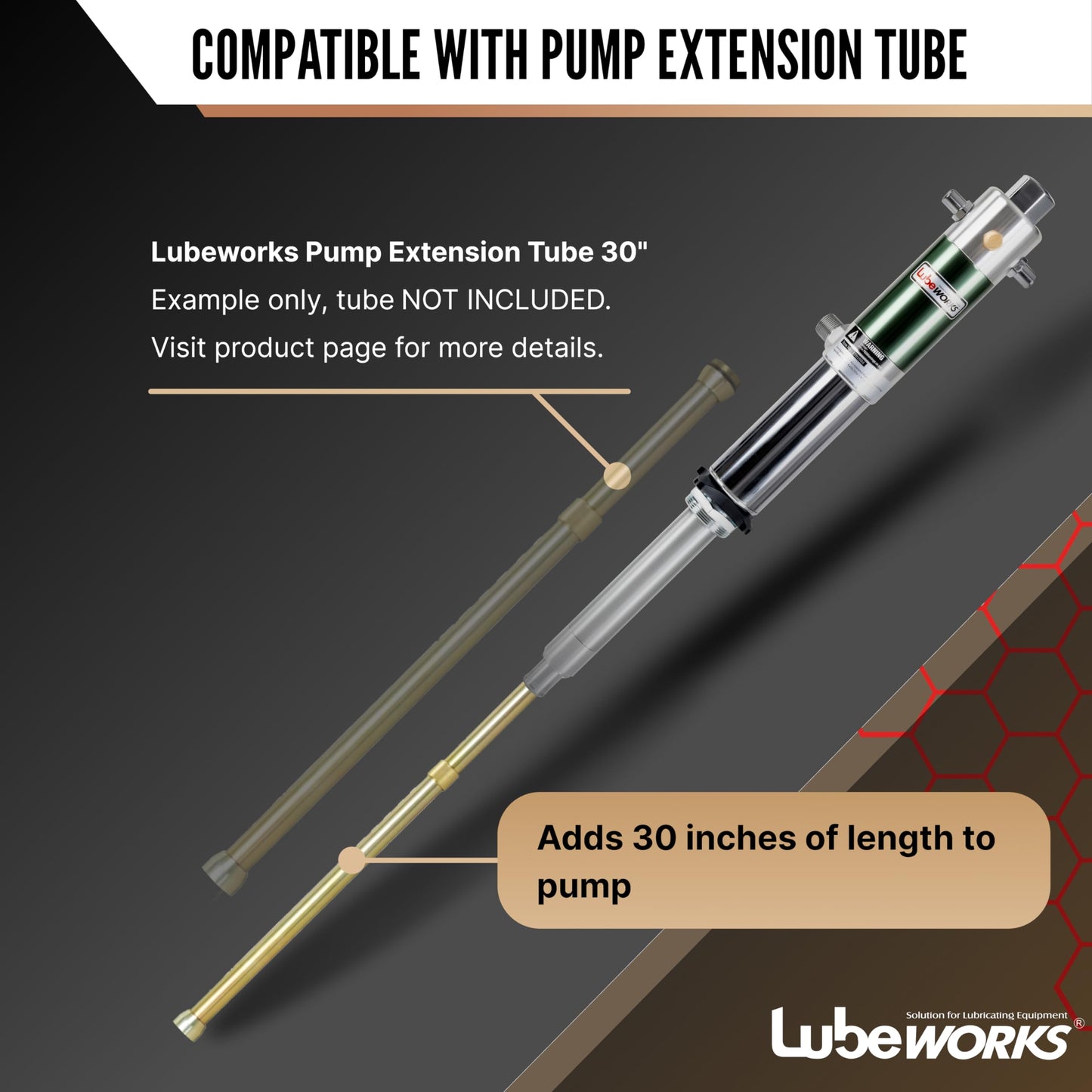 Lubeworks Oil Transfer Drum Pump Double Action 1:1 Fast High Flow Rate 8.5GPM / 32LPM for SAE130 Oils/Fluids