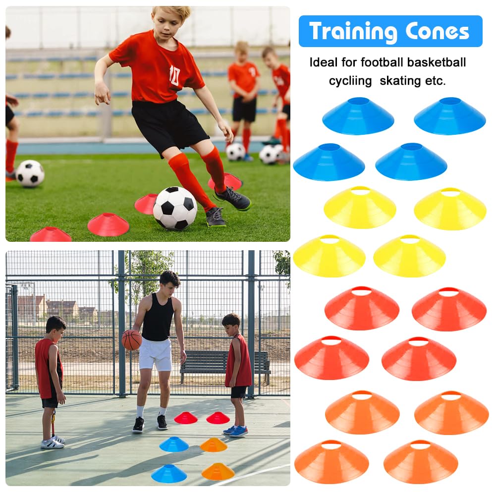 YGORTECH Soccer Training Equipment Set - 20FT Agility Ladder, 16 Soccer Cones, Speed and Agility Training Equipment for Indoor/Outdoor Practice Blue Ladder