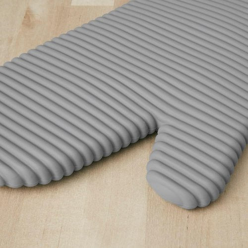 KitchenAid Ribbed Silicone Oven Mitts - 2-Pack Set, 7.5"x13", Heat Resistant, Grey